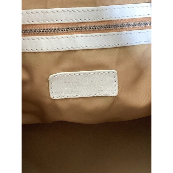 Hogan White Leather Bucket Bag Sling Backpack Large - Picture 11 of 12